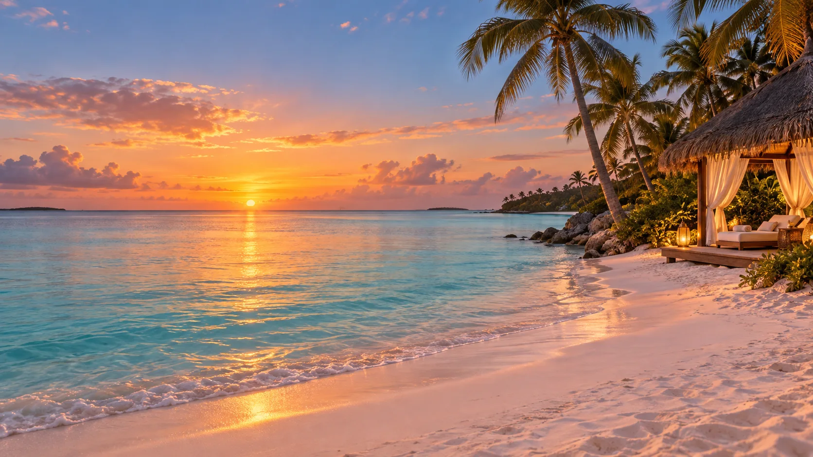 Warm sunset from an island retreat